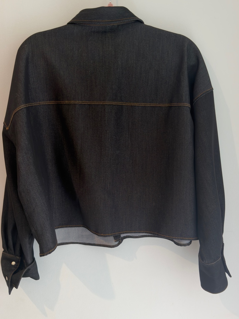 Zara Black Dark Denim Oversized Shirt Jacket - Picture 4 of 5